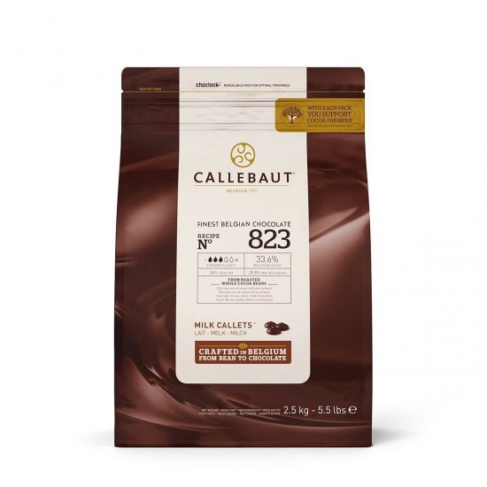 Brown Bag of Callebaut 33% Milk Choc Drops  X 2.5kg