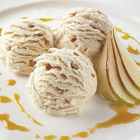 Salted Caramel Ice Cream Scoops in a Bowl