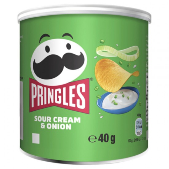 Pringles Sour Cream & Onion In Short Green Tin