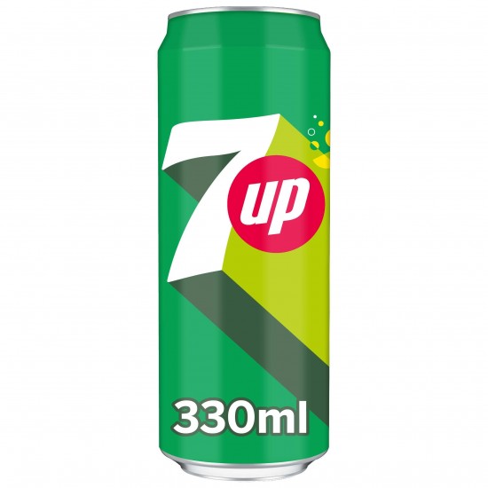 Green cans of 7up 