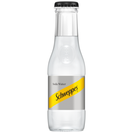 Schweppes Soda Water small glass bottle