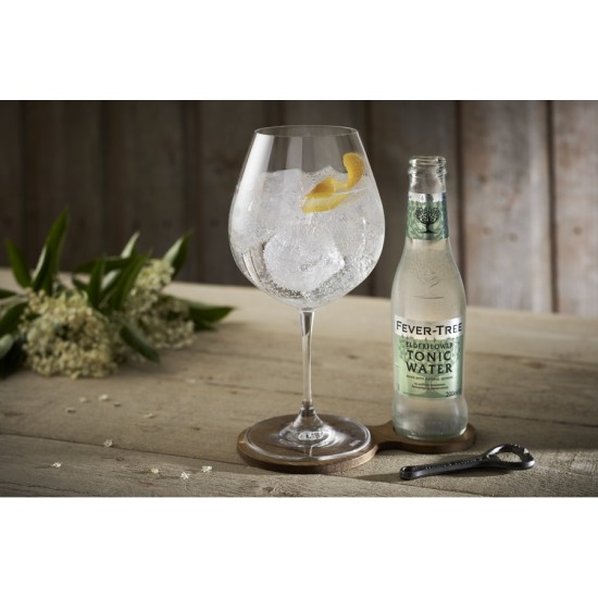 Glass bottle of Fevertree Elderflower Tonic Water 