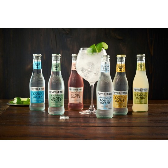 Glass bottle of Fevertree Elderflower Tonic Water 