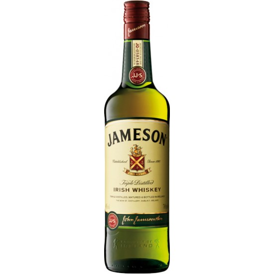 Jameson 700ml Green Bottle with Red Cap