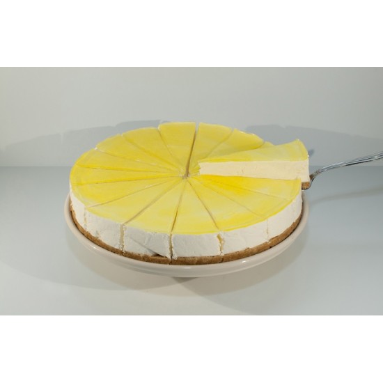 Lemon Cheesecake with One Slice being lifted 