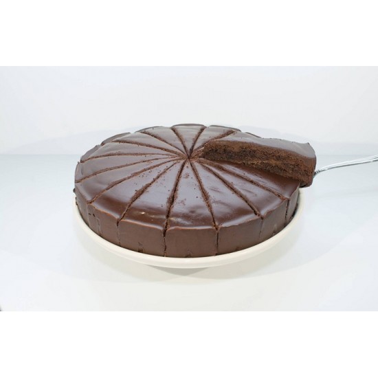 Round Chocolate Cake Standing On A Cake Stand