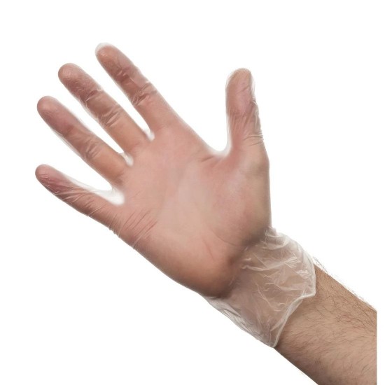 Hand with powdered glove