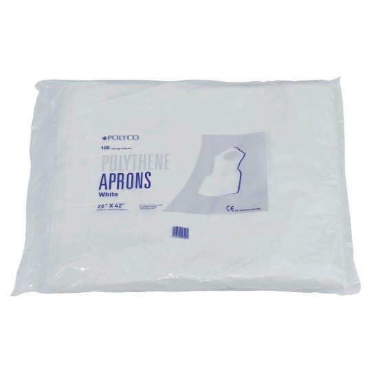 Disposable Plastic White Apron X 100 --under review--