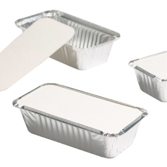 Silver Tin Foil Container+lid No.6 4x8''