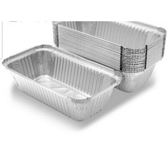 Silver Tin Foil Container+lid No.6 4x8''