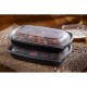 Clear Lid 1000cc Black Container