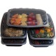 Clear Lid 500cc Black Container X 380