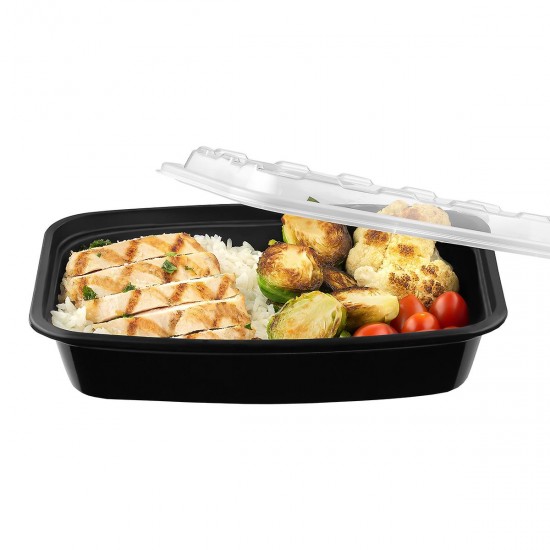 Clear Lid 500cc Black Container X 380