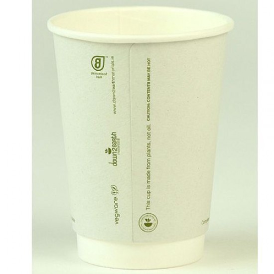 White Doublewalled Compostable 12oz Cup