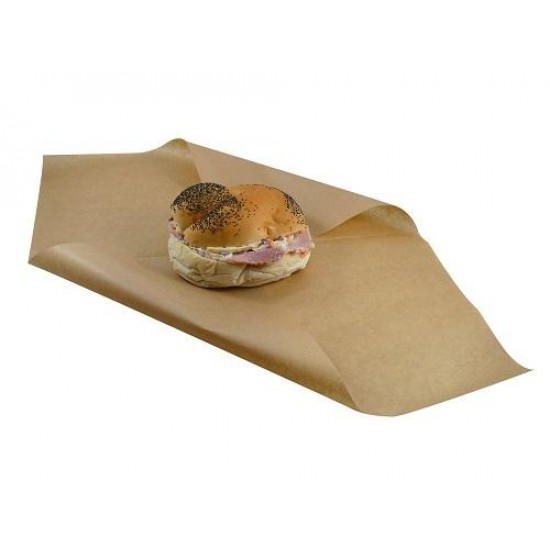 Greaseproof Paper Sheets Brown Burger Wrap 25x 20cm (1000 sheets