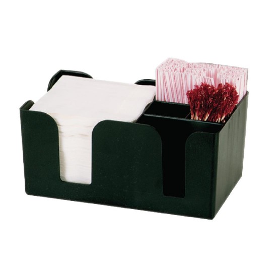 Black Bar Organizer Caddy for Straws & Napkins