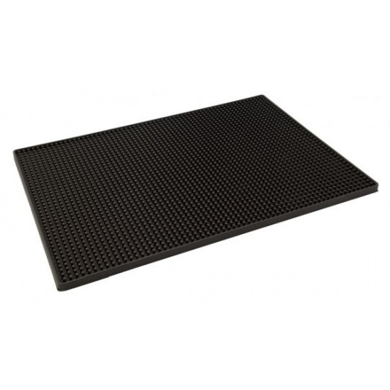 Black Rubber Bar Service Mat 18x12'' Black