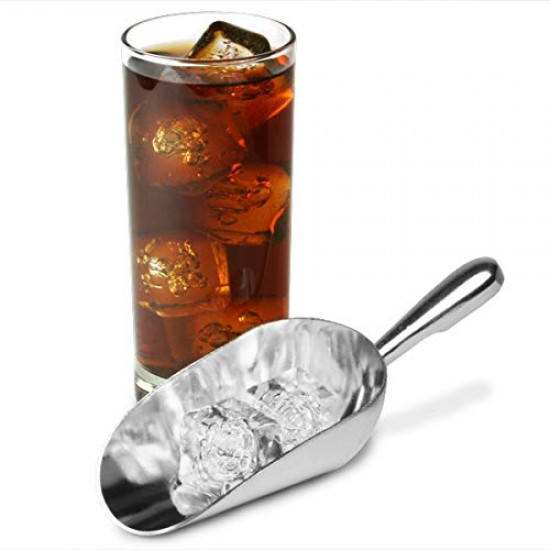 Aluminium Ice / Flour Scooper with a Glass Of Cola Beside it Filled with Ice