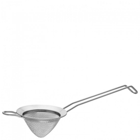 Stainless Steel Fine Mesh Bar Strainer Above Cocktail Glass