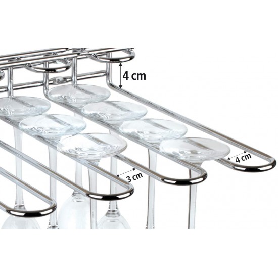 Chrome Plated Wire Glass Rack 46x30