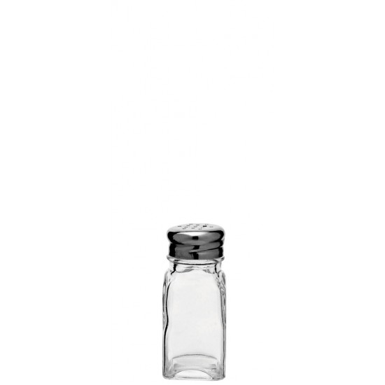 Glass Square Salt Shaker Stainless Steel Top