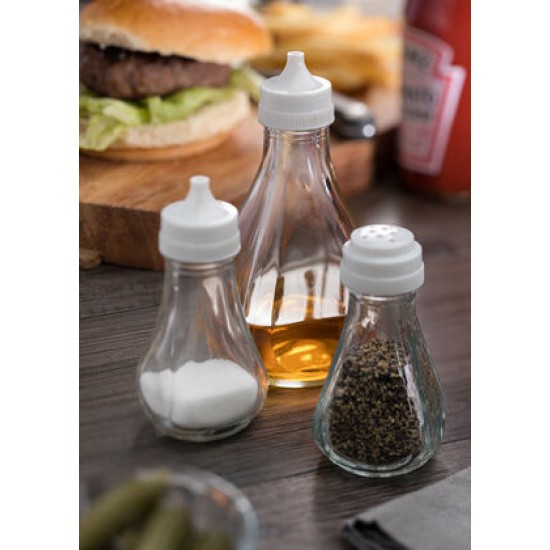 Glass Square Salt Shaker Stainless Steel Top