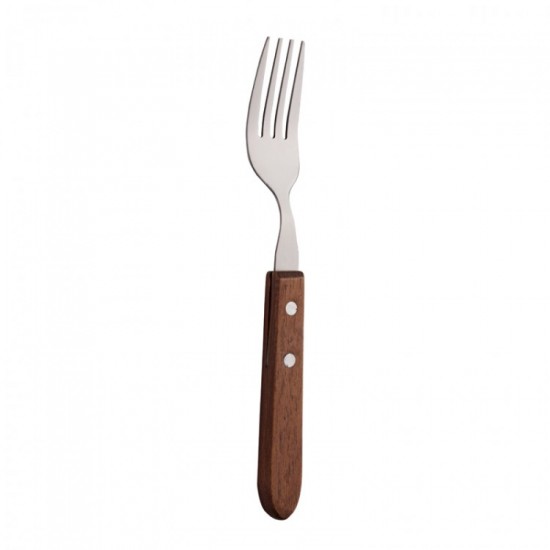 Wooden Handle Steak Fork X 12