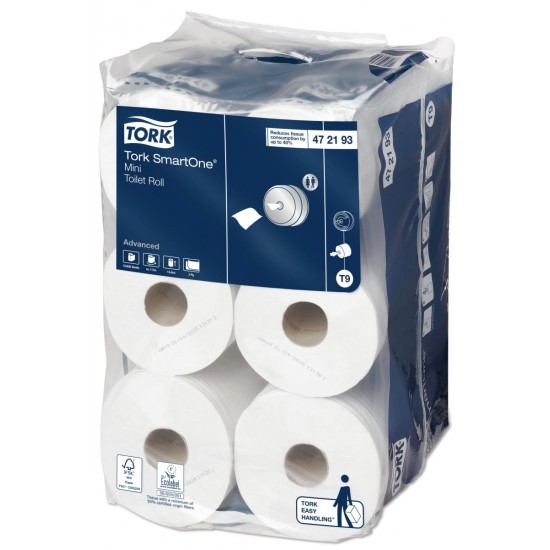 White Tork Smartone Mini Toilet Roll 2ply X 12