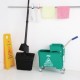 Green wheelie Triangle Bucket Mop Bucket & Wringer Syr Green