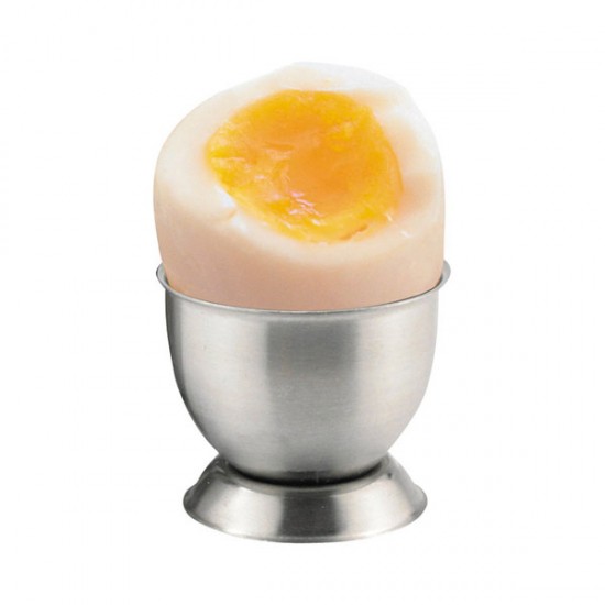 Stainless Steel Egg Cup with Egg in it