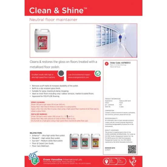 Floor Maintainers : Evans Clean & Shine 5l - Catering ...