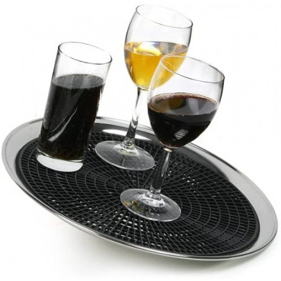 Black Round Rubber Tray Mats