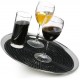 Black Round Rubber Tray Mats