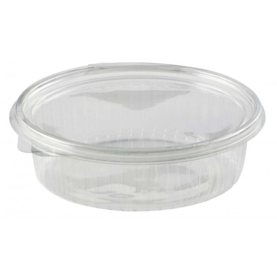 50 X Clear Food Salad Containers 375cc with Hinged Lids Food