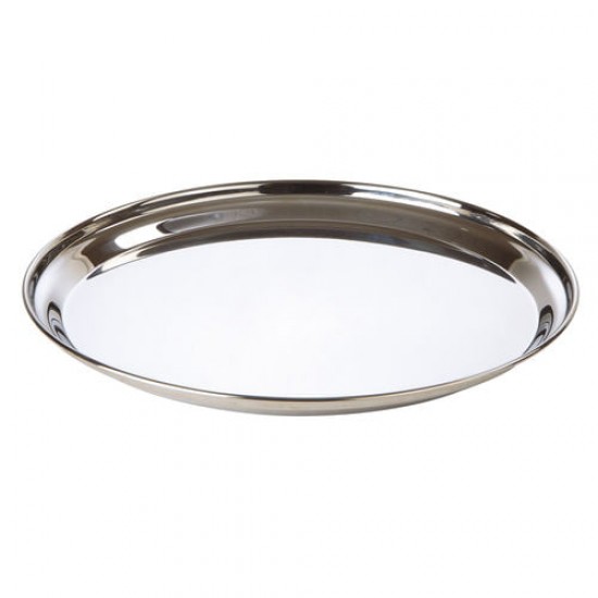 Serving Trays : Stainless Steel Round Flat Tray 40cm X 1