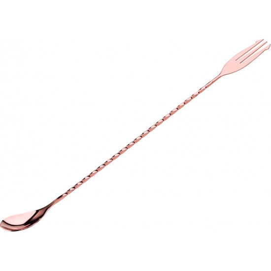 Fork End Copper Cocktail Mixing Spoon 12'' (30cm) X 12