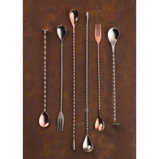 Fork End Copper Cocktail Mixing Spoon 12'' (30cm) X 12