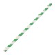 Bio Straws Green Stripe Paper 8'' X 250