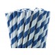 Paper Blue And White Stripe Straws