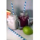 Paper Blue And White Stripe Straws