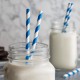 Paper Blue And White Stripe Straws