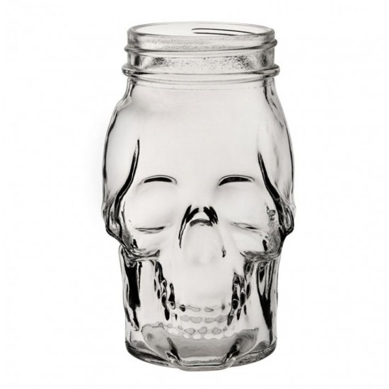 Glass Skull Shaped Jar