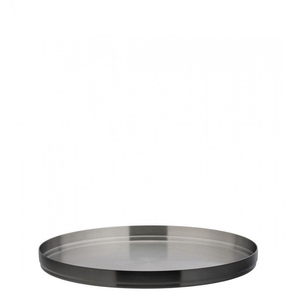 Metal Ramekins & Jars : Brushed Black Round Plate 9\'\' (23cm)