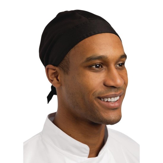 A man wearing Black Chefs Bandana