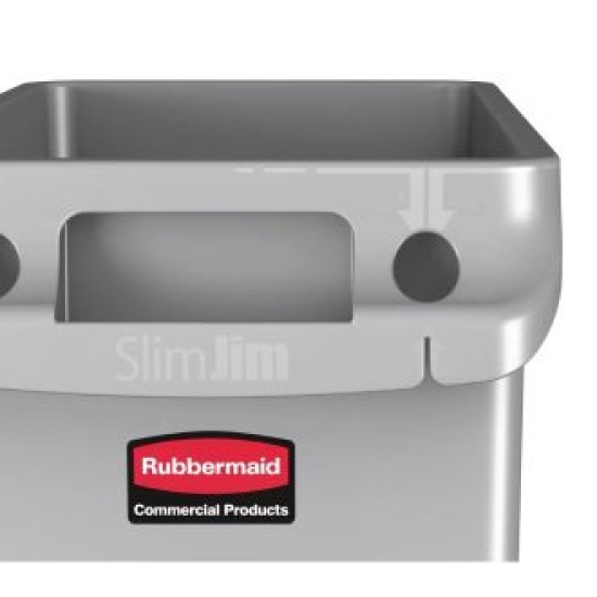 Rubbermaid Slim Jim Waste Bin Grey - 60ltr