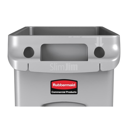 Rubbermaid Slim Jim Bin Grey - 87ltr on a White Background