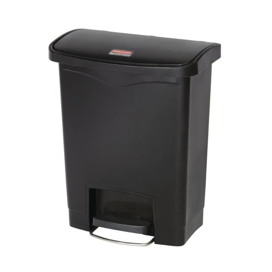 Rubbermaid Slim Jim Step On Resin Front Pedal - 30ltr Blk