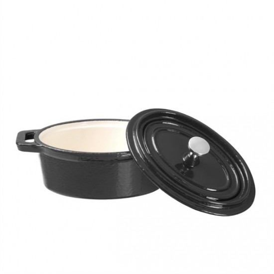 Oval Cast Iron Cache Pot With Cover