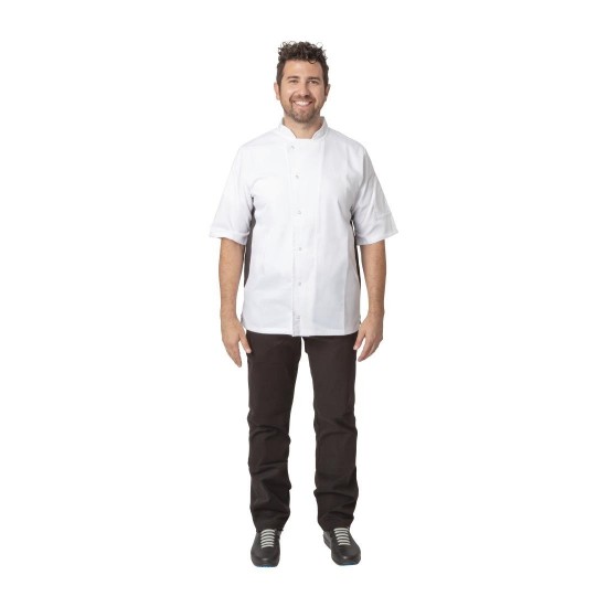 Chef Wearing Nevada White Chefs Jacket With Black Contrast