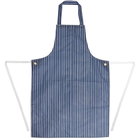 Light Blue & White Stripe Duty Waterproof Bib Apron